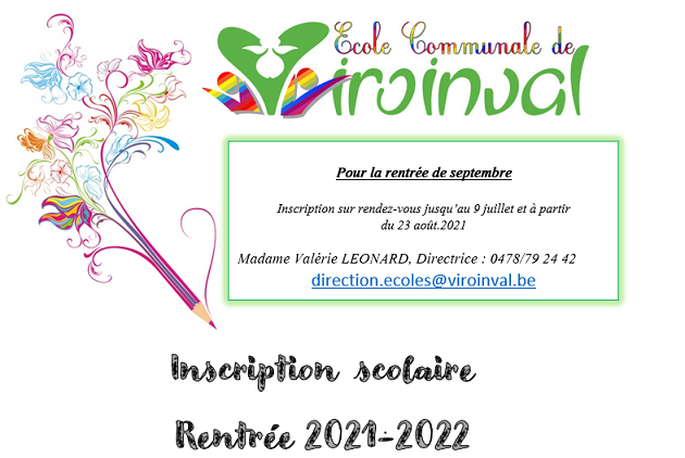 Ecoles- inscription 2021-2022