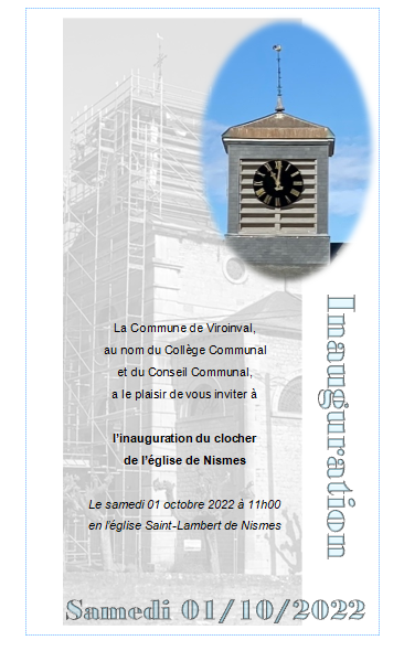NISMES   Inauguration clocher   carton 1