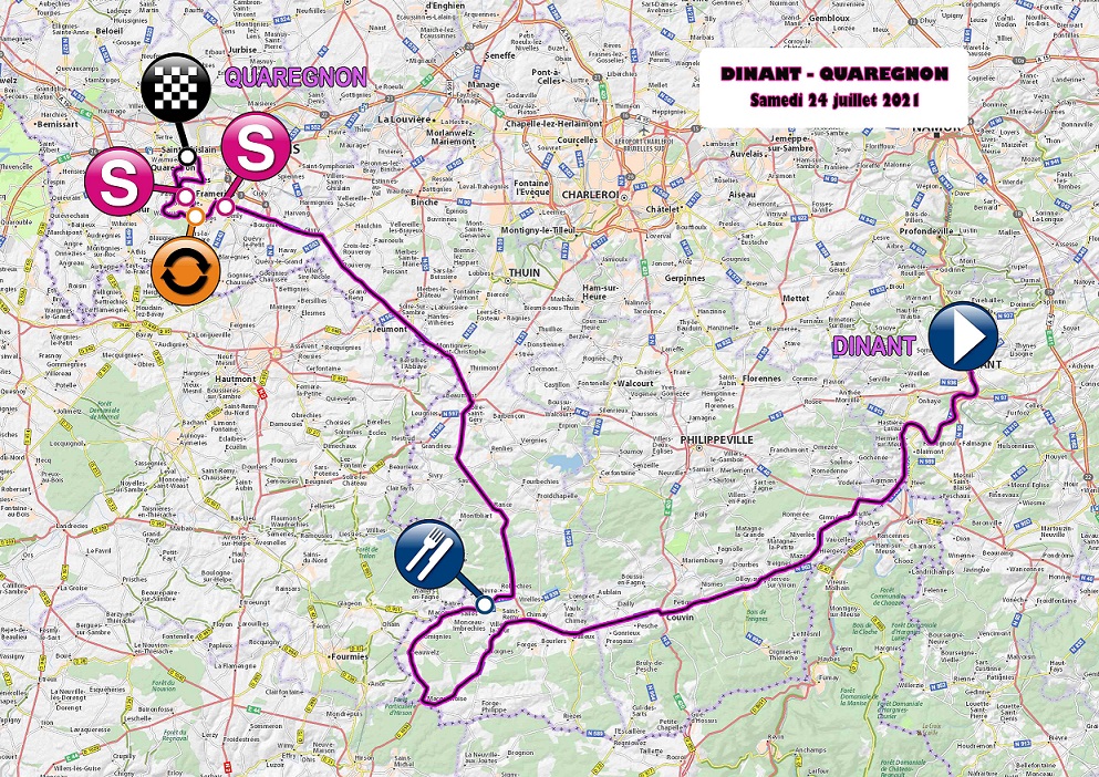 Tour de Wallonie   2021   Carte Dinant   Quaregnon