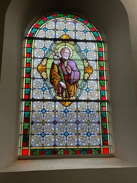 vitraux Saint Servais. Saint patron de l'Église de Dourbes et de la marche folklorique