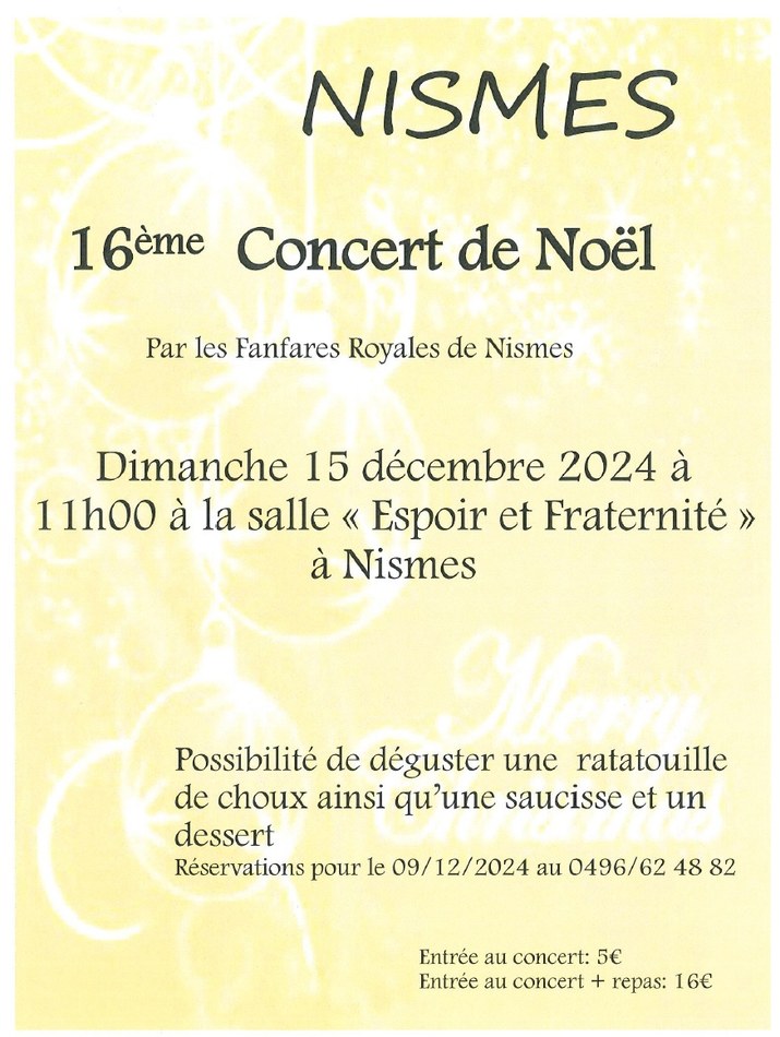 16ème Concert de Noël à Nismes
