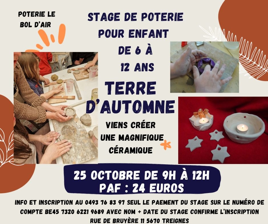 2023 10 25 Stage de poterie pour enfant