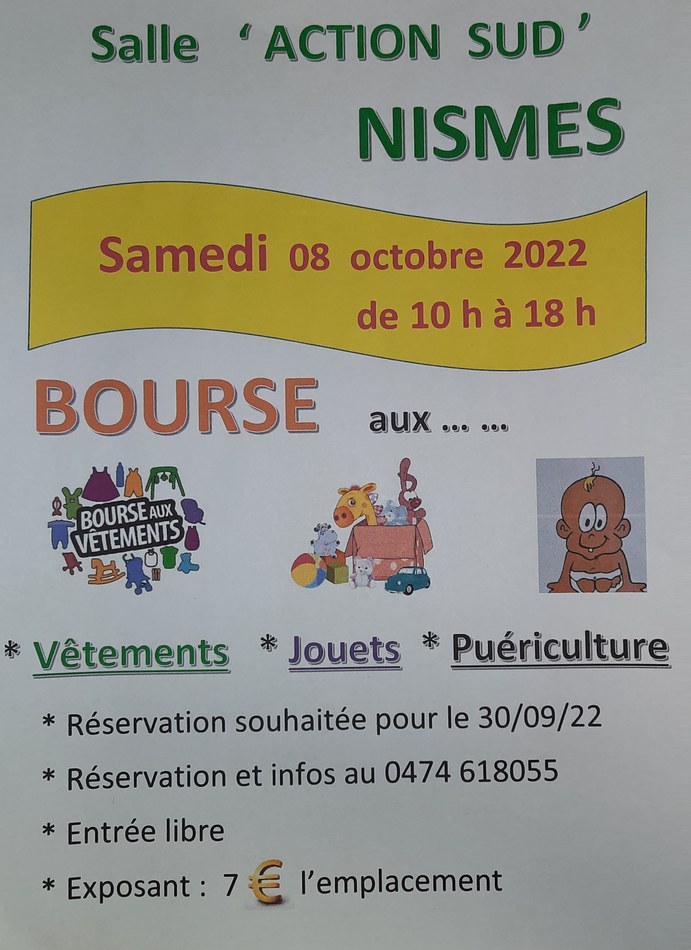 22 10 08 Bourse aux vêtements   Jouets   Puériculture