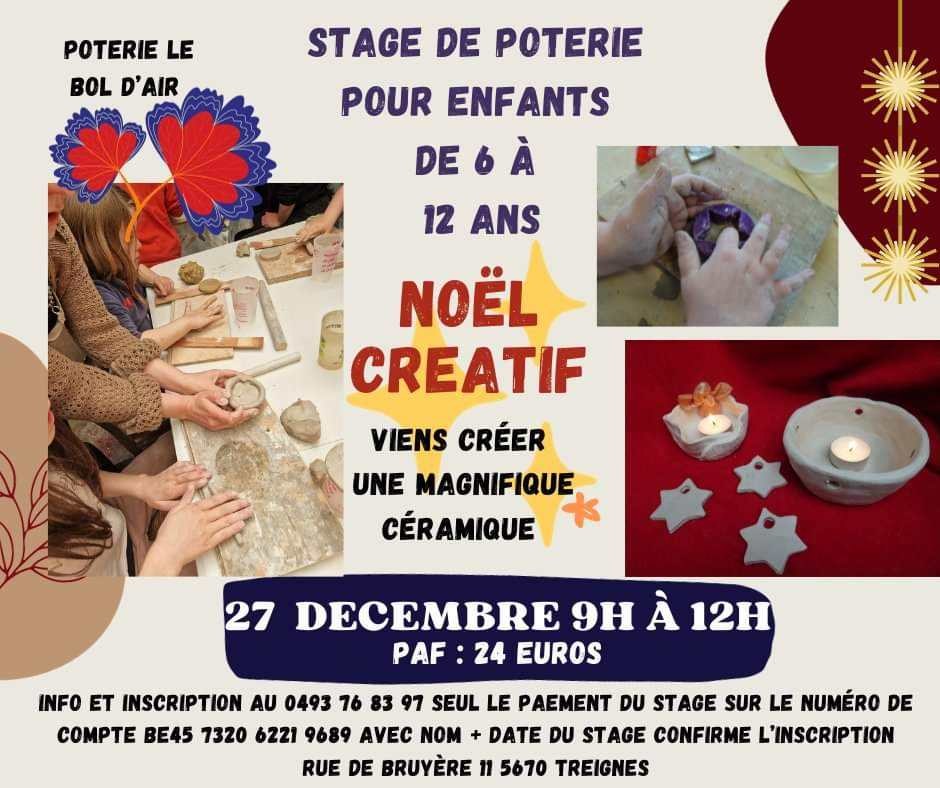 23 12 27 Stage de poterie   Noël créatif
