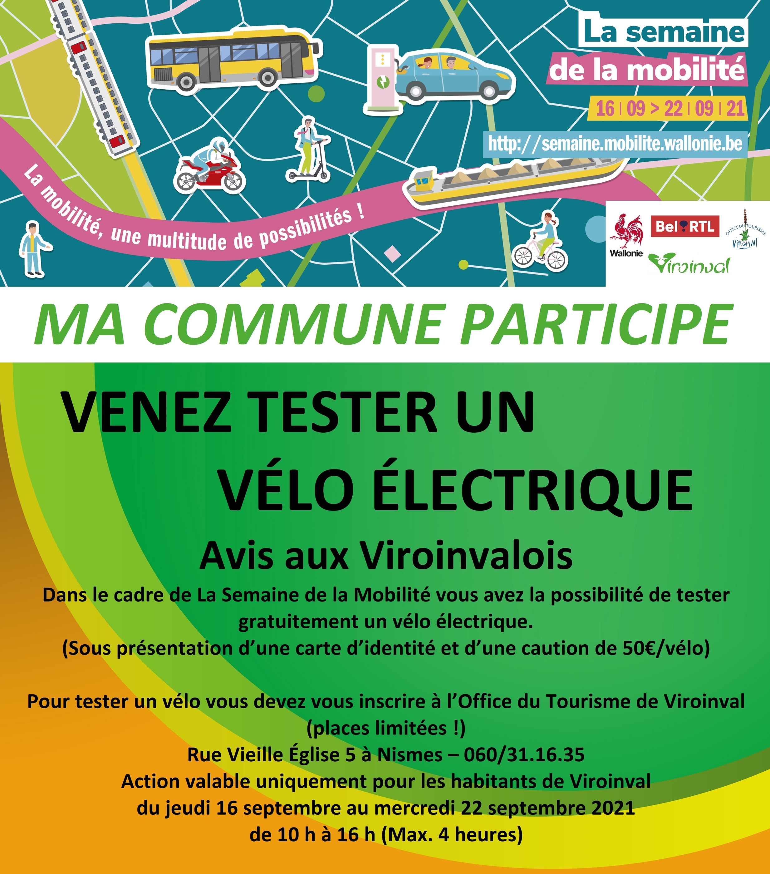 Affiche Semaine de la Mobilité à Viroinval 2021