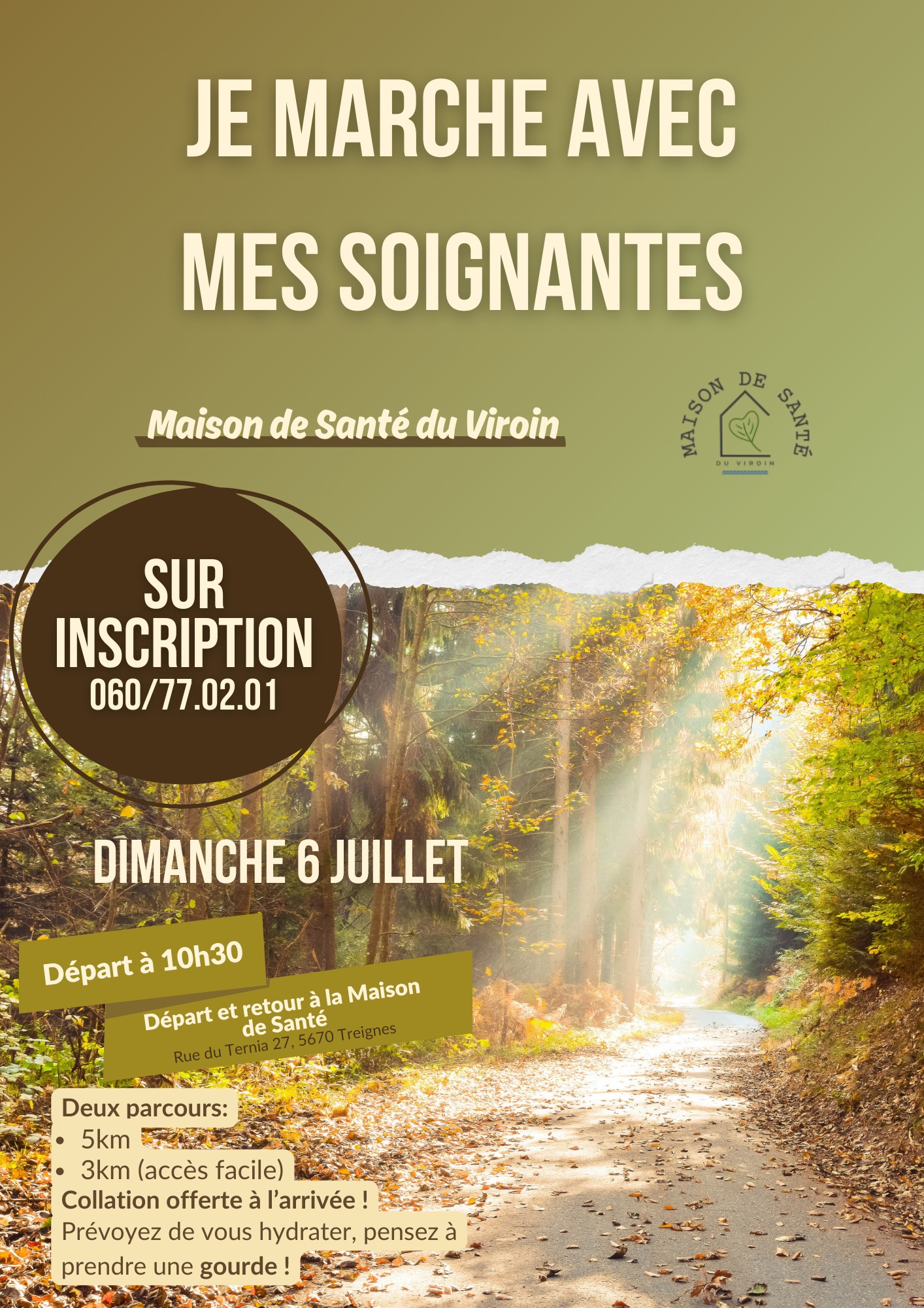 je marche avec mes soignantes Maison de sante du viroin
