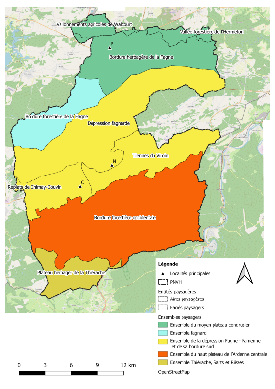 Les paysages du Parc naturel Viroin Hermeton   carte