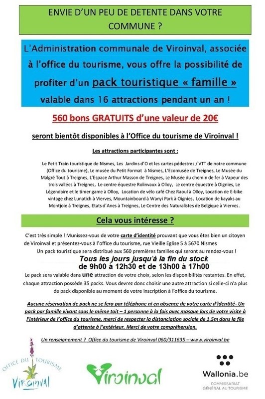 Distribution des Packs Touristiques pour les Viroinvalois