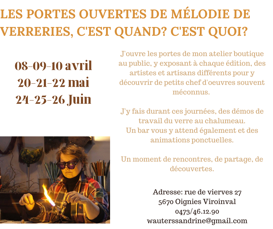 22 04 08 portes ouvertes de Mélodie Verreries