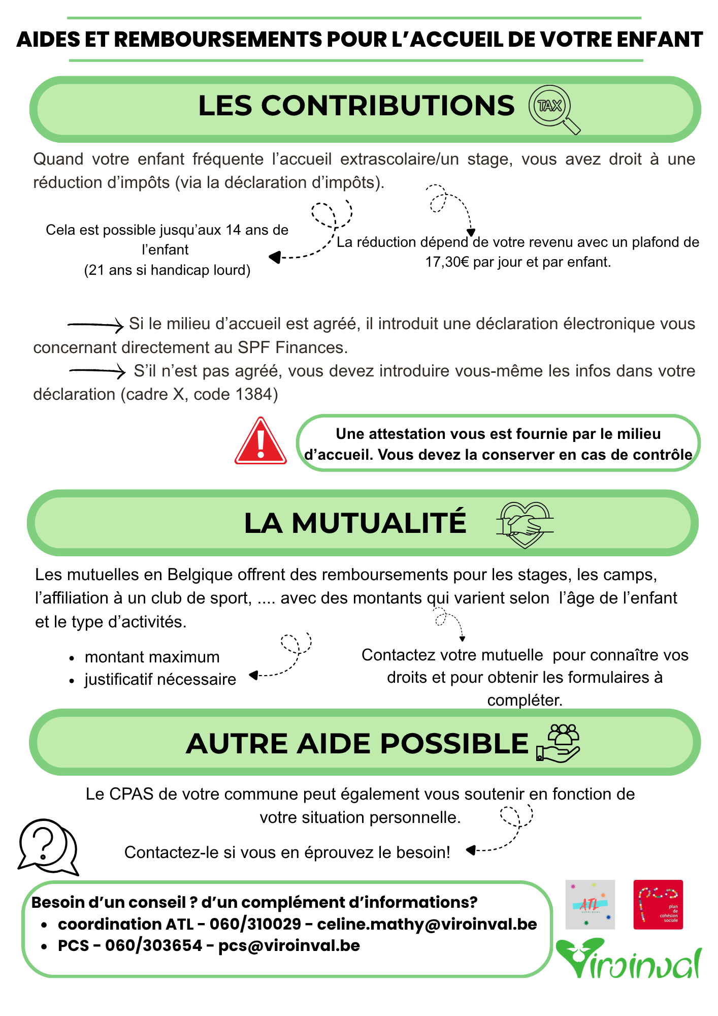 aides et remboursements possibles pour l’accueil des enfants