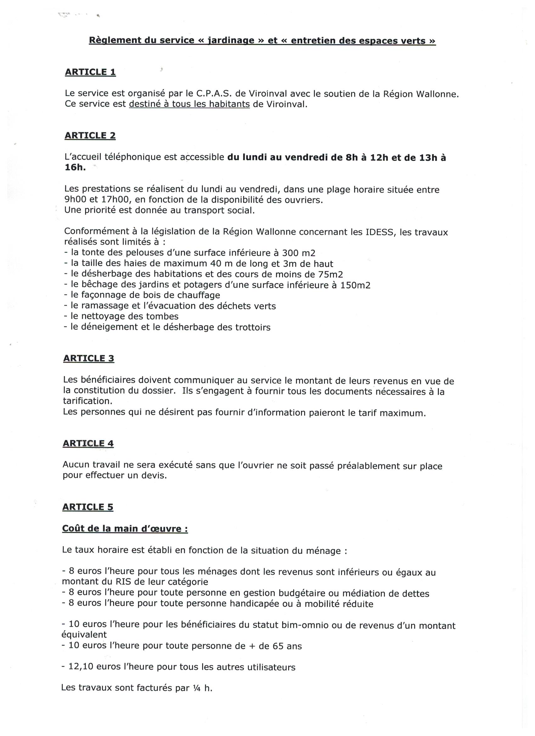 réglement jardinage page 1