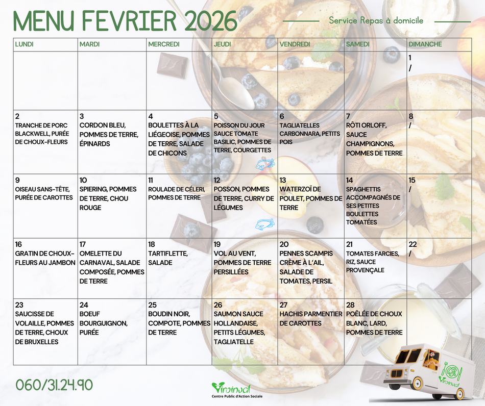 Menu Février 2026