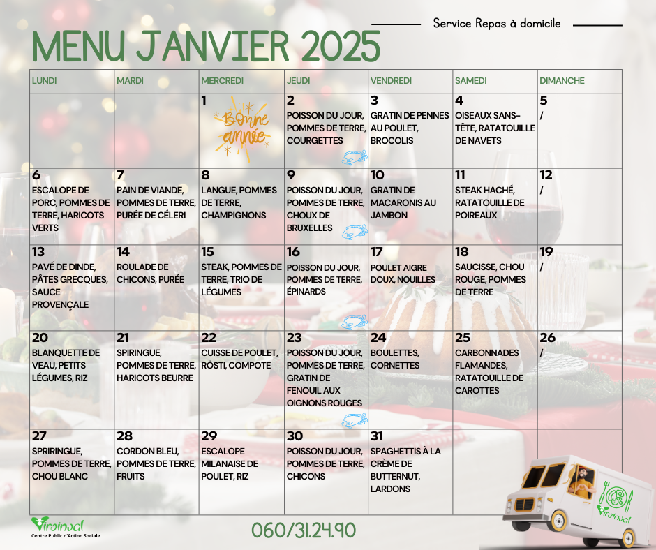 MENU Janvier 2025