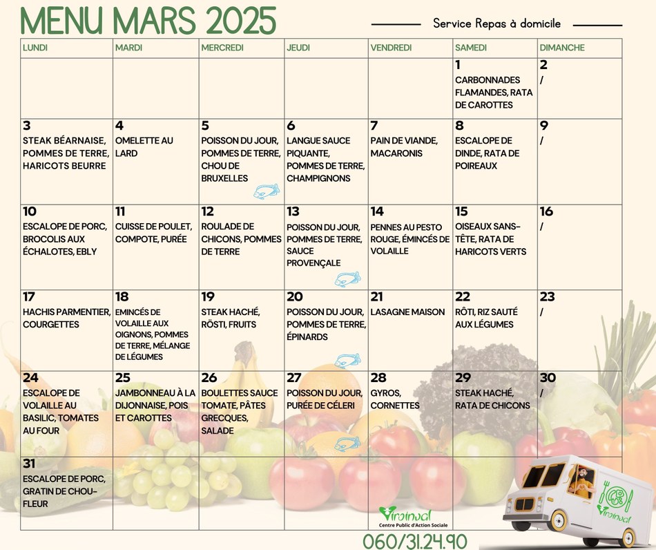 MENU Mars 2025