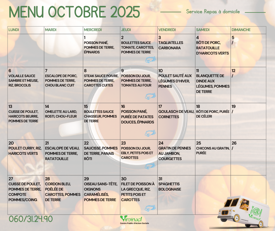 Menu octobre