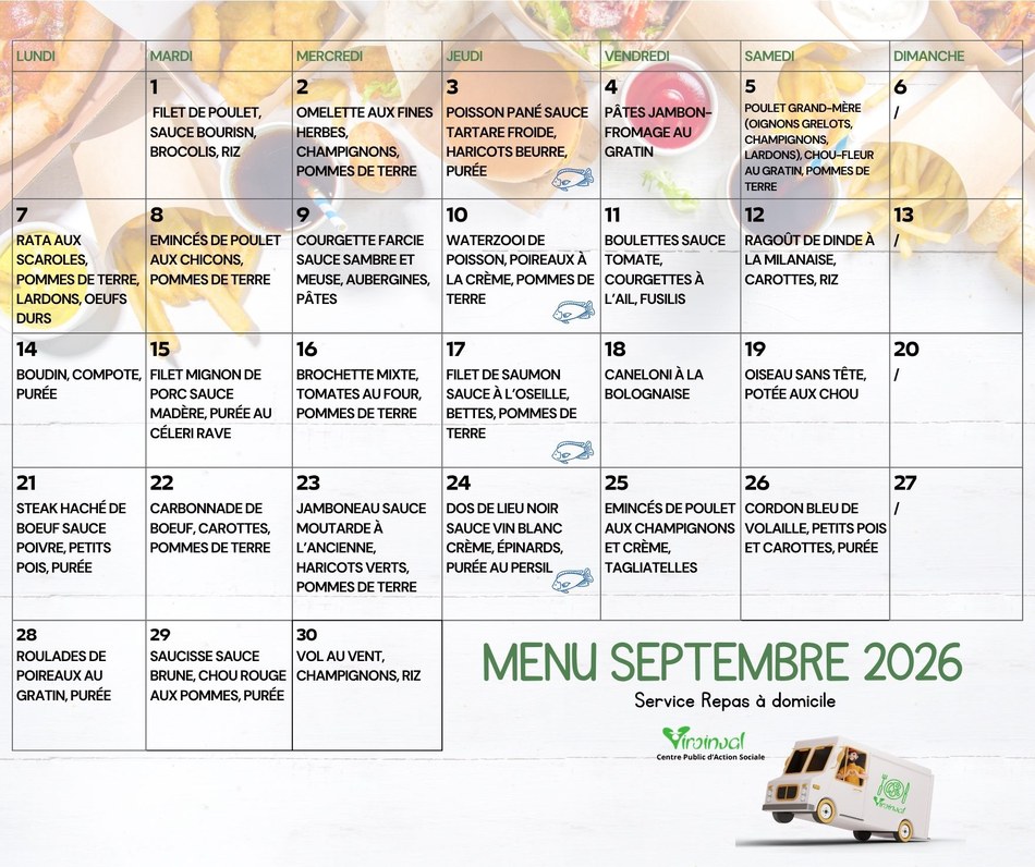 MENU septembre 2026